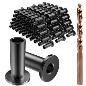 Paquete de 100 fundas protectoras de acero inoxidable negras BLIKA para 1/8" 5/32" o 3/16... - Imagen 1 de 9