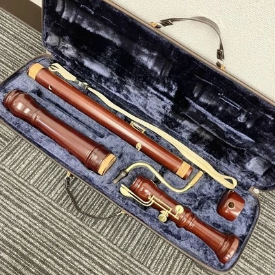 YAMAHA YRB-42 Wooden Bass Recorder Used with Bocal, Case - Image 1 of 4