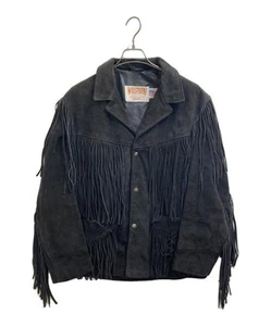 Suede Western Fringe Jacket Mens Genuine Leather Leather Coat Brown Size M - Picture 1 of 9