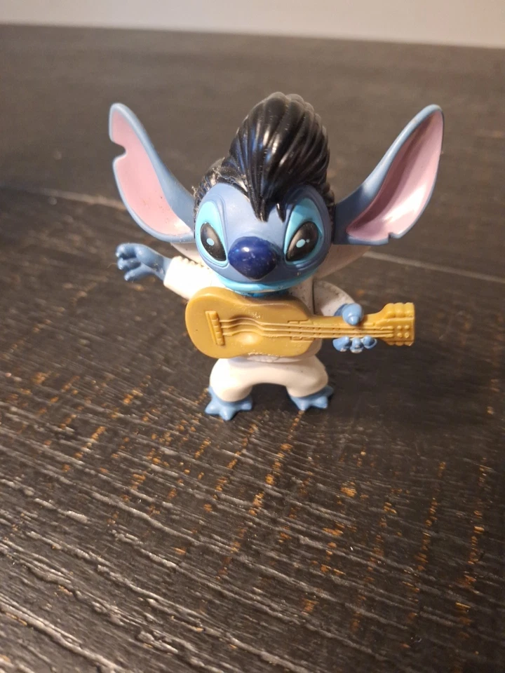 Figura Cabeza Bobble Disney Lilo & Stitch Elvis Presley McDonald's con Guitarra Foto 1 de 4