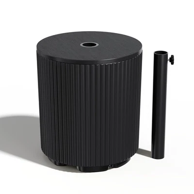 Mesa auxiliar de patio con orificio para sombrilla, soporte para para sombrilla rellenable de 11,5 galones, sui... Foto 1 de 4