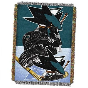 NHL Chicago Blackhawks Homefield Ice Advantage Woven Tapestry San Jose Sharks - Picture 1 of 2