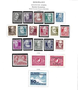 GERMANY DDR 1948-1949 COLLECTION ON PAGE MICHEL#212-227 MNH/MLH/USED - Imagen 1 de 3
