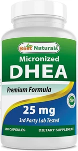 Best Naturals, Micronized DHEA 25 mg 180 Capsules - Picture 1 of 9