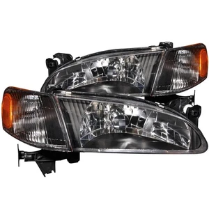 For TOYOTA COROLLA 98-00 CRYSTAL Clear HEADLIGHTS BLACK W/ CORNER LIGHT 121131 - Picture 1 of 3