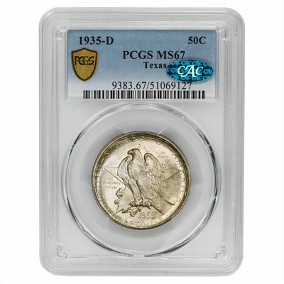1935D Texas Commemorative Half Dollar PCGS MS 67 CAC - Image 1 of 2