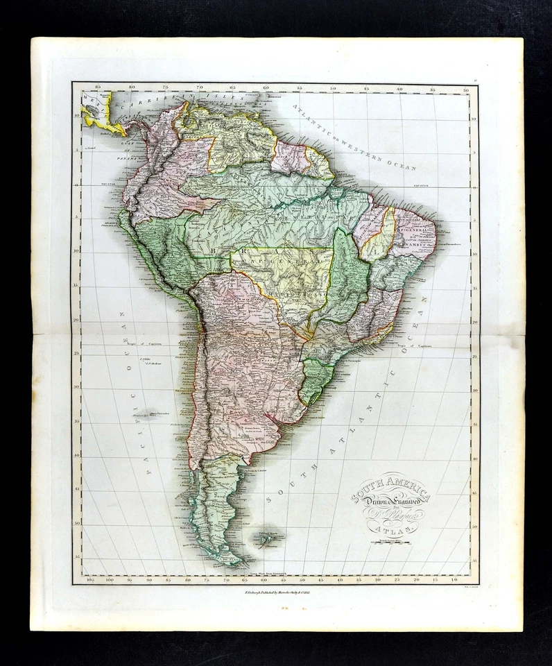 Mapa Dr. Playfair 1814 por Neele - América del Sur - Brasil Río de Janeiro Argentina Foto 1 de 4