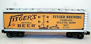 O SCALE LIONEL (3 RAIL) CUSTOM LETTERED FITGER'S BEER COLLECTIBLE REEFER 🍺🍺🍺