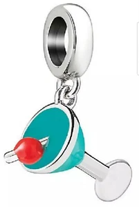 Pulsera Chamilia Charm Cóctel Azul Laguna 925 Plata de Ley Cuentas Genuinas - Imagen 1 de 4