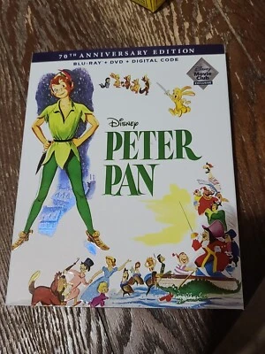 Peter Pan BLU-RAY/DVD/DIGITAL DMC Exclusive 70th Anniversary Edition W/ Slip NEW - Image 1 of 3