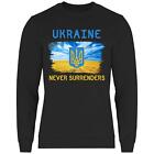 Herren Sweatshirt Ukraine Never Surrenders Selenskyj Ukrainische Flagge Demo