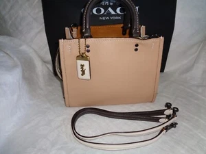 COACH 1941 Rogue 25 In Beechwood/Chalk w/ suede Satchel Shoulder Bag 54536 - EUC - Picture 1 of 11