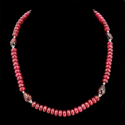 OPERHAUS edle designer Rubin-Halskette Kette Collier Weinrot - Bild 1 von 2