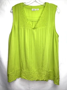 Blusa sin mangas bordada Cato para mujer talla XL verde B24*O - Imagen 1 de 5