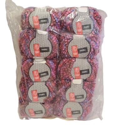 Lote de 10 hilos de cinta Fabu Muench 4326 púrpura rosa abigarrado 50 g DISC nuevo  Foto 1 de 4