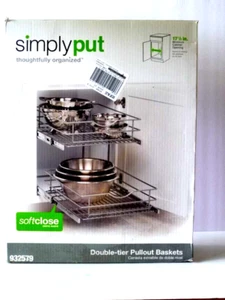 Cabinet Pull Out Baskets Double Tier by Simply Put 17 1/2 "W X varying - Picture 1 of 14