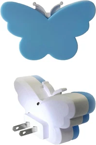 Cute Butterfly LED Plug-In Night Light for Kids, Soft Blue Glow, Plug into Wall - Picture 1 of 5