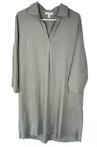 Tribal NWT Women's Linen Blend Sage Dress 3/4 Sleeve V Neck M - Picture 1 of 5