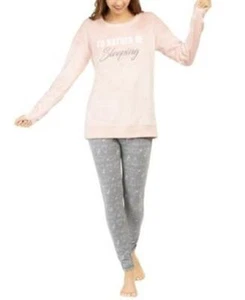 Pigiama Jenni tunica e leggings pelliccia sintetica set pigiama rosa super morbido L - Foto 1 di 1