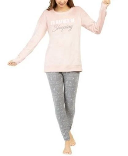 Jenni Faux Fur Tunic and Leggings Pajama Set Super Soft Pink Sleepwear L - Image 1 of 1