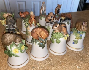 Vintage 1983 Franklin Mint Set Of 12 Baby Woodland Animal Bells READ - Picture 1 of 11