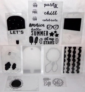 We R memories Keepers Fun in the Sun Metal Dies & Clear Acrylic Stamps Set HTF - Picture 1 of 7