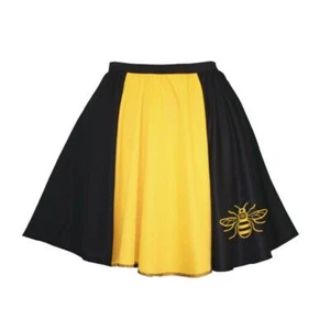 Womens Mancunian Worker Bee 15" Length Skater Skirt Fancy Dress [UK Size 8-12] - Picture 1 of 2