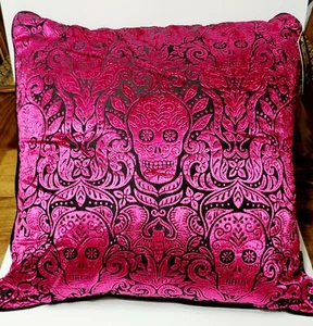 RARE~NEW~CYNTHIA ROWLEY Day of the Dead Sugar Skull Decor Throw Pillow 20 x 20"  - Picture 1 of 11
