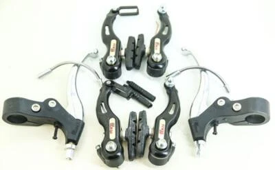 Power V Brake Linear Pull Brakeset + Levers Black MTB Hybrid Bike F  + R NEW - Image 1 of 4