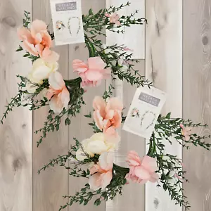 Spring Wreath Pink Ivory Floral Garland NEW 6' Each Wedding Décor NEW - Picture 1 of 8