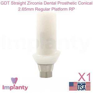 GDT Straight Zirconia Dental Prosthetic Conical 2.65mm Regular Platform RP - Picture 1 of 4