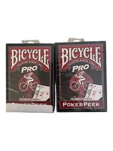2x POKERPEEK Bicycle Playing Cards in Red - Casino Blend, ProCut Edges for Grip - Picture 1 of 2