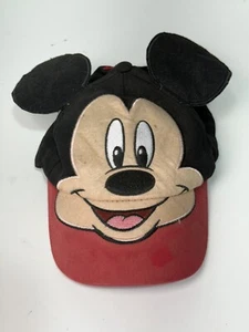 Disney Mickey Mouse Kids One Size Black Beige Adjustable Strapback Hat/Cap - Picture 1 of 9