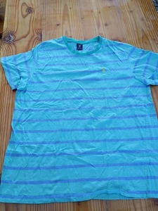 U.S. Polo Assn. blue striped short sleeve shirt sz XXL - Picture 1 of 5
