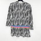 Rockets of Awesome Girl Black and White Striped Long Sleeve Hoodie Dress Size 10