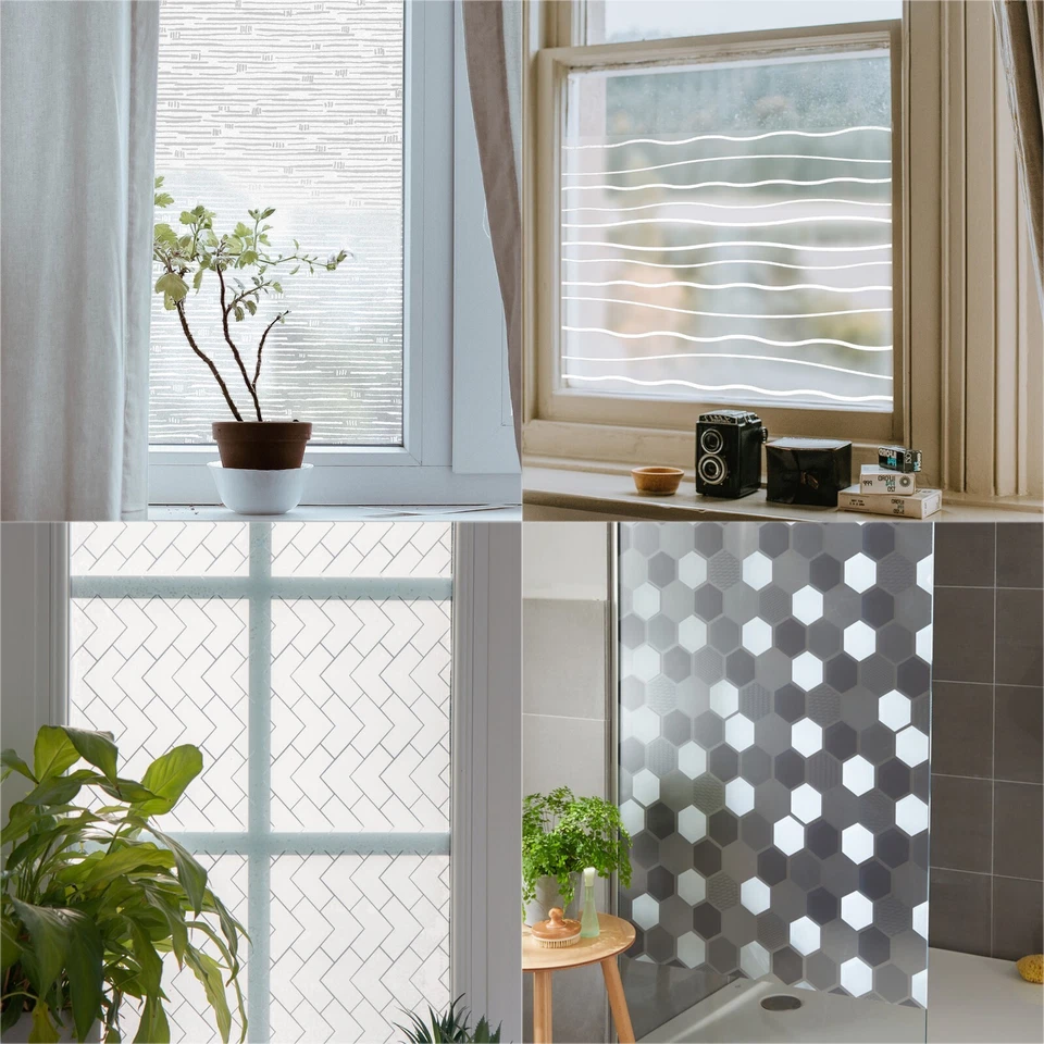 DECOMEISTER Fensterfolie 9,50€m² Statisch Haftende Folie Glasfolie Sichtschutz UV-Schutz DIY