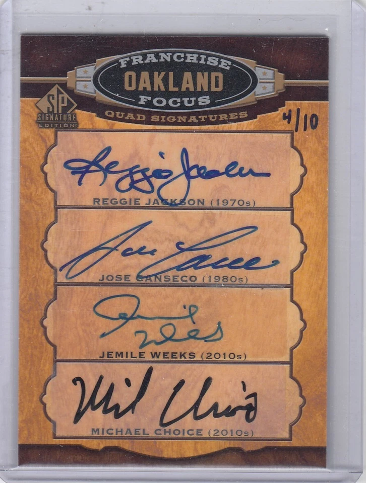 Jose Canseco Reggie Jackson SP 2012 edición exclusiva cuádruple automático/10 Oakland A's Foto 1 de 1