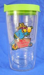 Tervis Tumbler "It's Party Time" 16-oz Cup + Lid, Hip Parrot Embroidered Patch - Picture 1 of 8