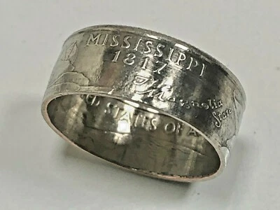 Mississippi Coin Ring USA State Quarter 25 Cents Handmade Vintage Custom Jewelry - Image 1 of 4