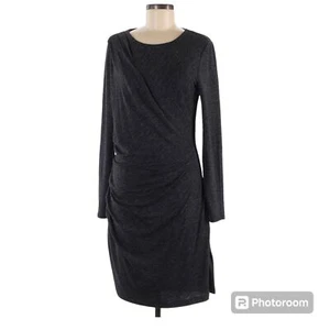 Banana Republic Grey Long sleeve Sheath Dress Size Large Ruched Layered - Picture 1 of 6