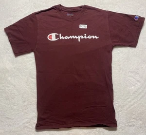 Champion Men’s Small Red White Short Sleeve Center Logo Shirt - Picture 1 of 10