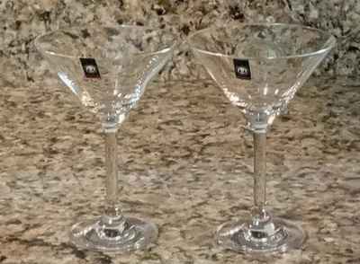 DOS Vasos de Cristal Martini Walther-Glass con Anillos Ópticos y Marcado Foto 1 de 4