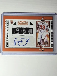 2019 Panini Contenders Clelin Ferrell Orange Prizm Rookie Ticket Auto - Picture 1 of 2