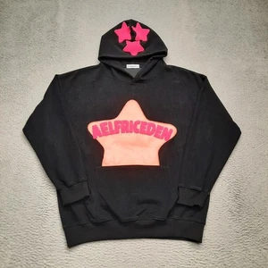 AELFRIC EDEN Oversized Hoodie Damen Gr. Large schwarz rosa Sterne bestickt - Bild 1 von 11
