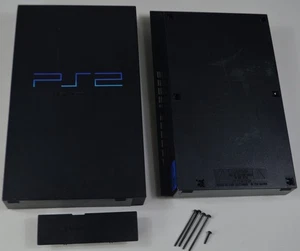 Juego de carcasa negra grasa OEM Sony PS2 SCPH-39001 con cubierta de bahía - Imagen 1 de 11