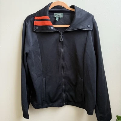 Chaqueta Lauren Ralph Lauren Cremallera Completa Negra Activa Deportiva Diseñador Cuello XL Foto 1 de 4