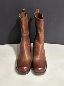 NEU Steve Madden 9 Nala Damen braun Leder Block Gummisohle Absatz Stiefeletten - Bild 1 von 9