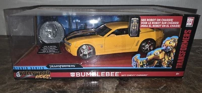 Transformers 1:24 2006 Chevy Camaro Bumblebee Die-cast Car with Coin, Box Error - Image 1 of 4
