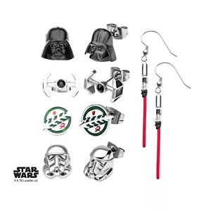 Star Wars Stainless Steel Dangle Charm Earrings Set - Picture 1 of 4