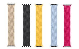 Véritable Apple Watch boucle solo tressée 44 mm 45 mm 46 mm 49 mm série 3 4 5 6 7 8 SE - Photo 1 sur 13